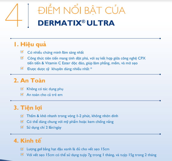 4 điểm nổi bật của Dermatix Ultra