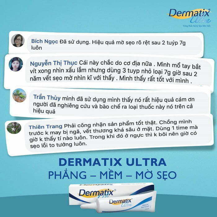 Phản hồi tích cực của người dùng sau khi sử dụng kem trị sẹo bỏng Dermatix Ultra